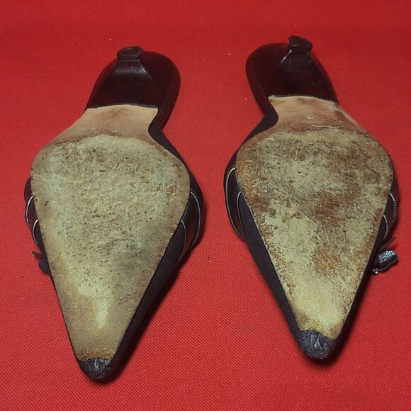 Talbot Black Pumps Low Heel Mules 5 1/2 M - Picture 8 of 13